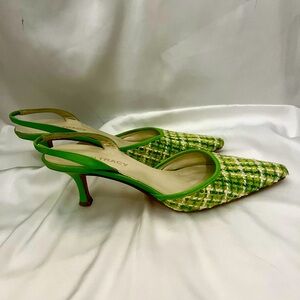 Ellen Tracy Green and Yellow Heels